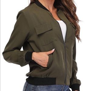 Green lightweight bomber jacket